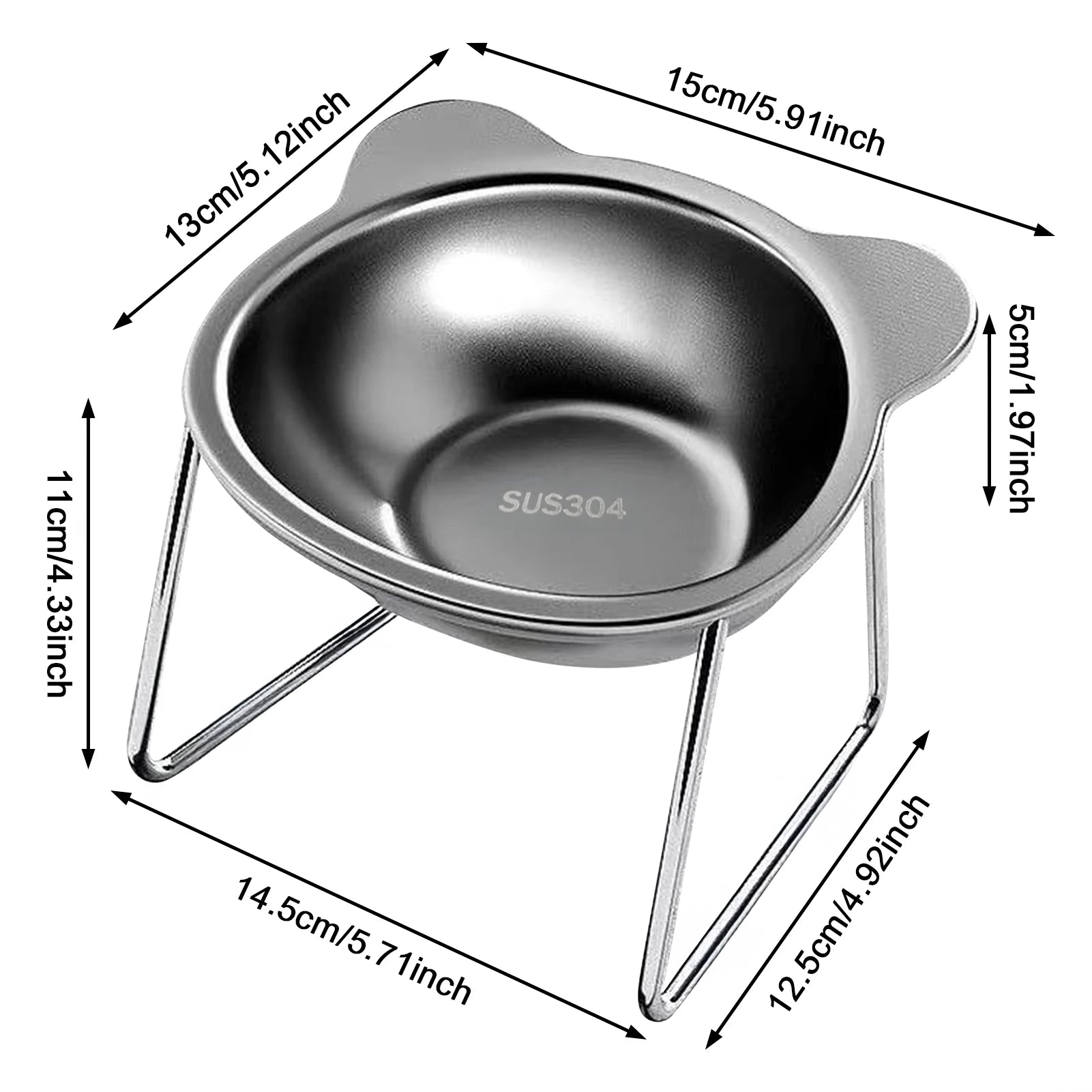 Elevated Stainless Steel Pet Bowl with Stand