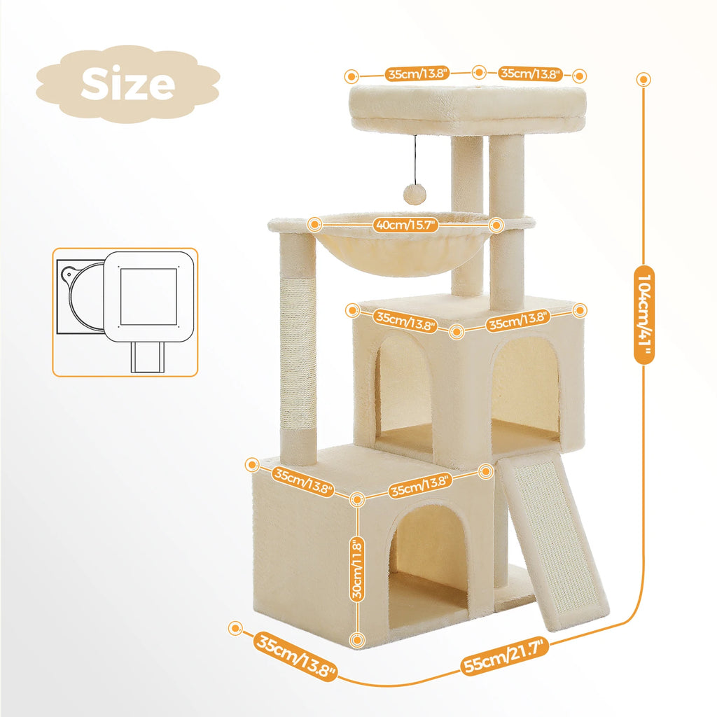 All-in-One Cozy Climbing & Resting Tower for Indoor Cats