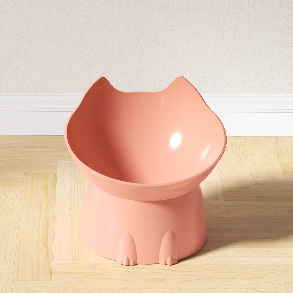 Elevated Whisker-Friendly Cat Bowl with Anti-Tip Base