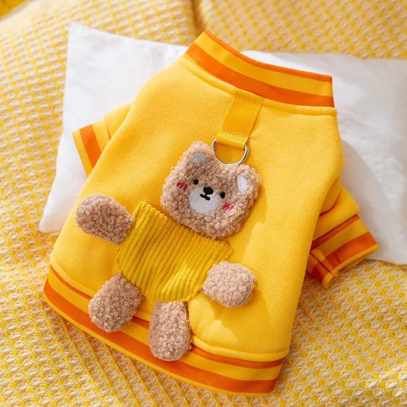 Cozy Mouse Hoodie Jumpsuit for Dogs & Cats (Warm Fleece Winter Costume for Small Pets) 🐭💛