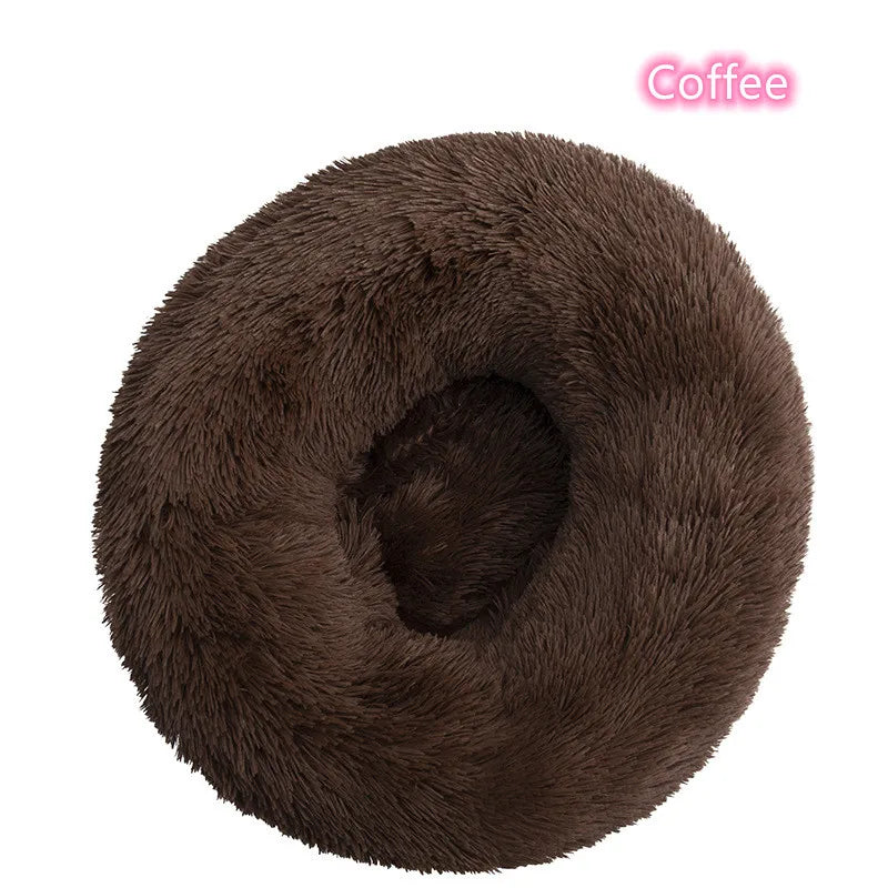 Super Soft Plush Pet Bed – Washable Calming Donut Bed for Cats & Dogs, Cozy Winter Sleeping Nest