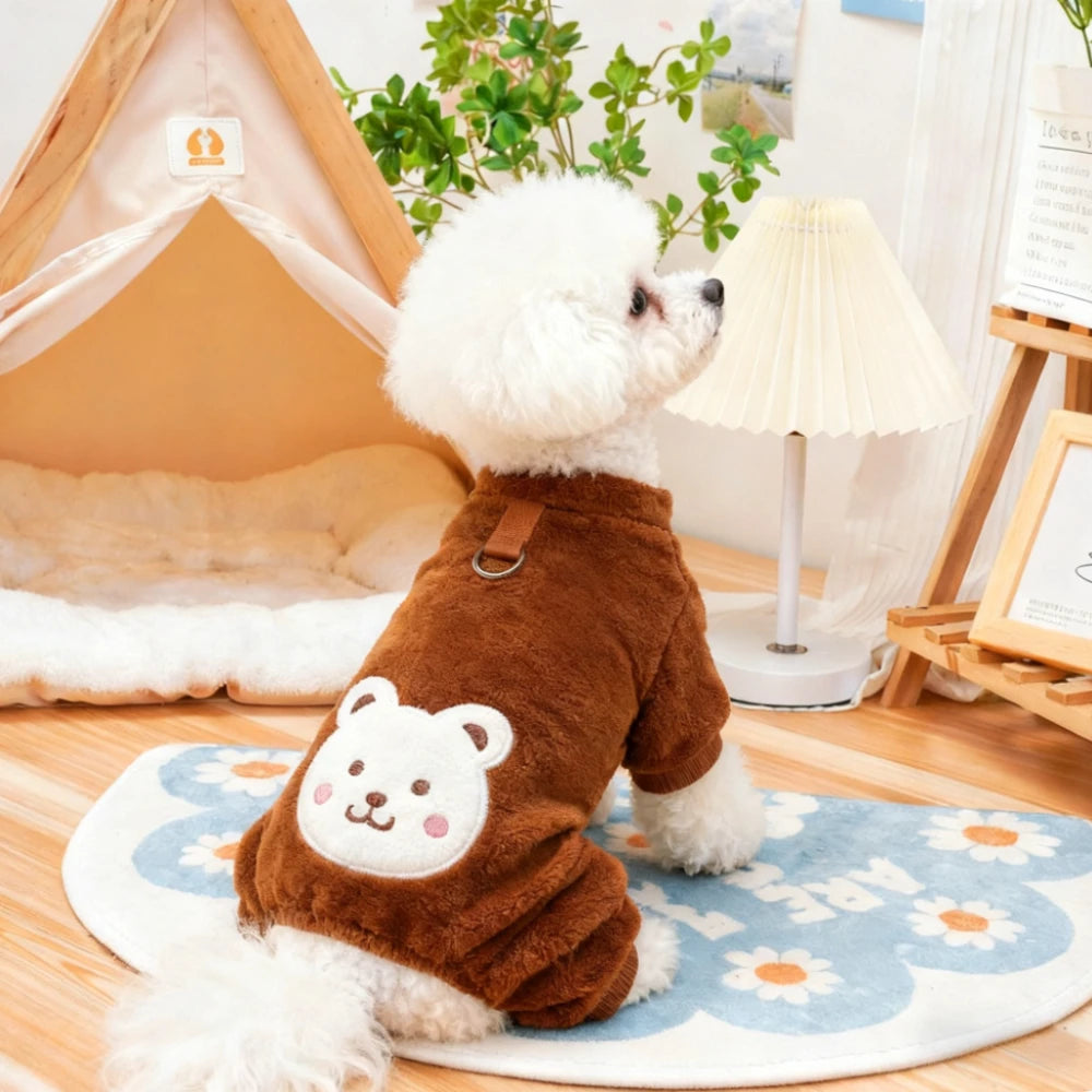 Cozy Bear Stripe Pet Jumpsuit