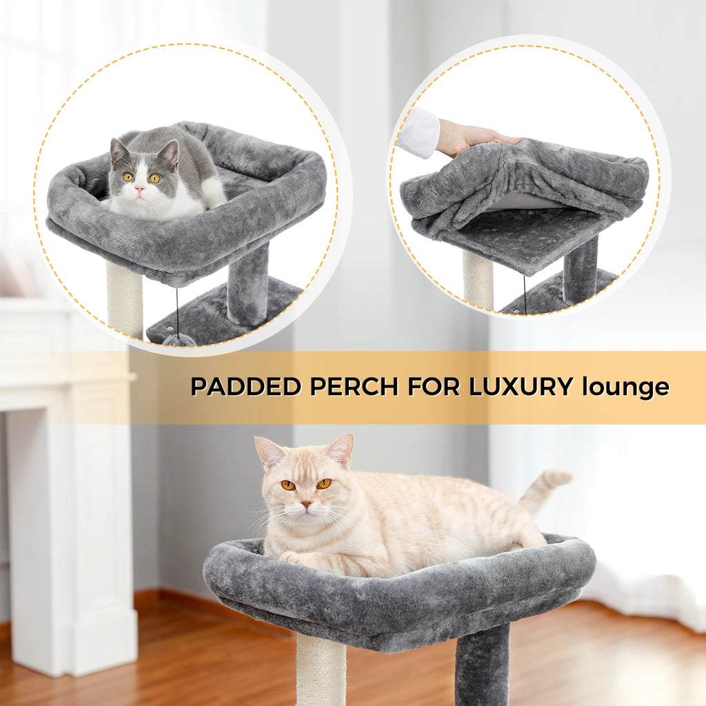 All-in-One Cozy Climbing & Resting Tower for Indoor Cats