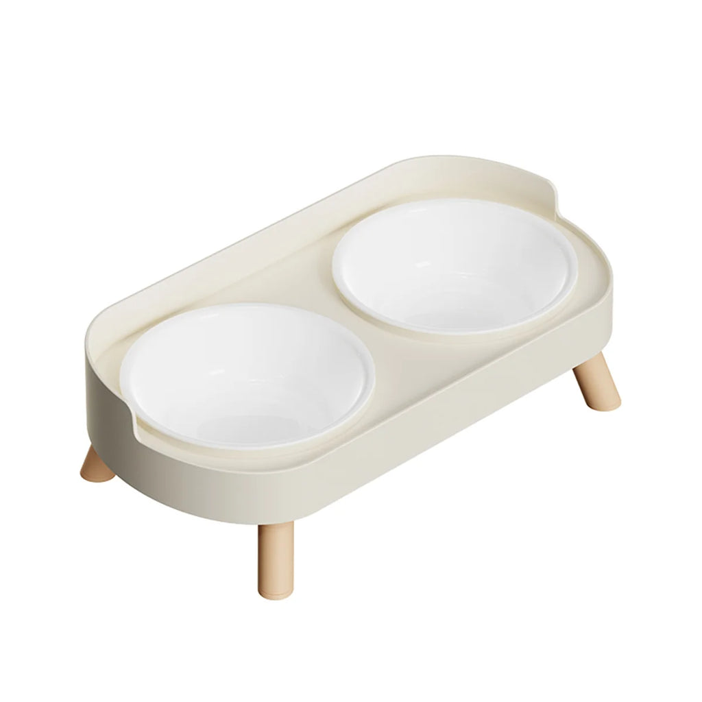 Colorful Elevated Double Pet Bowl with Stainless Steel Inserts