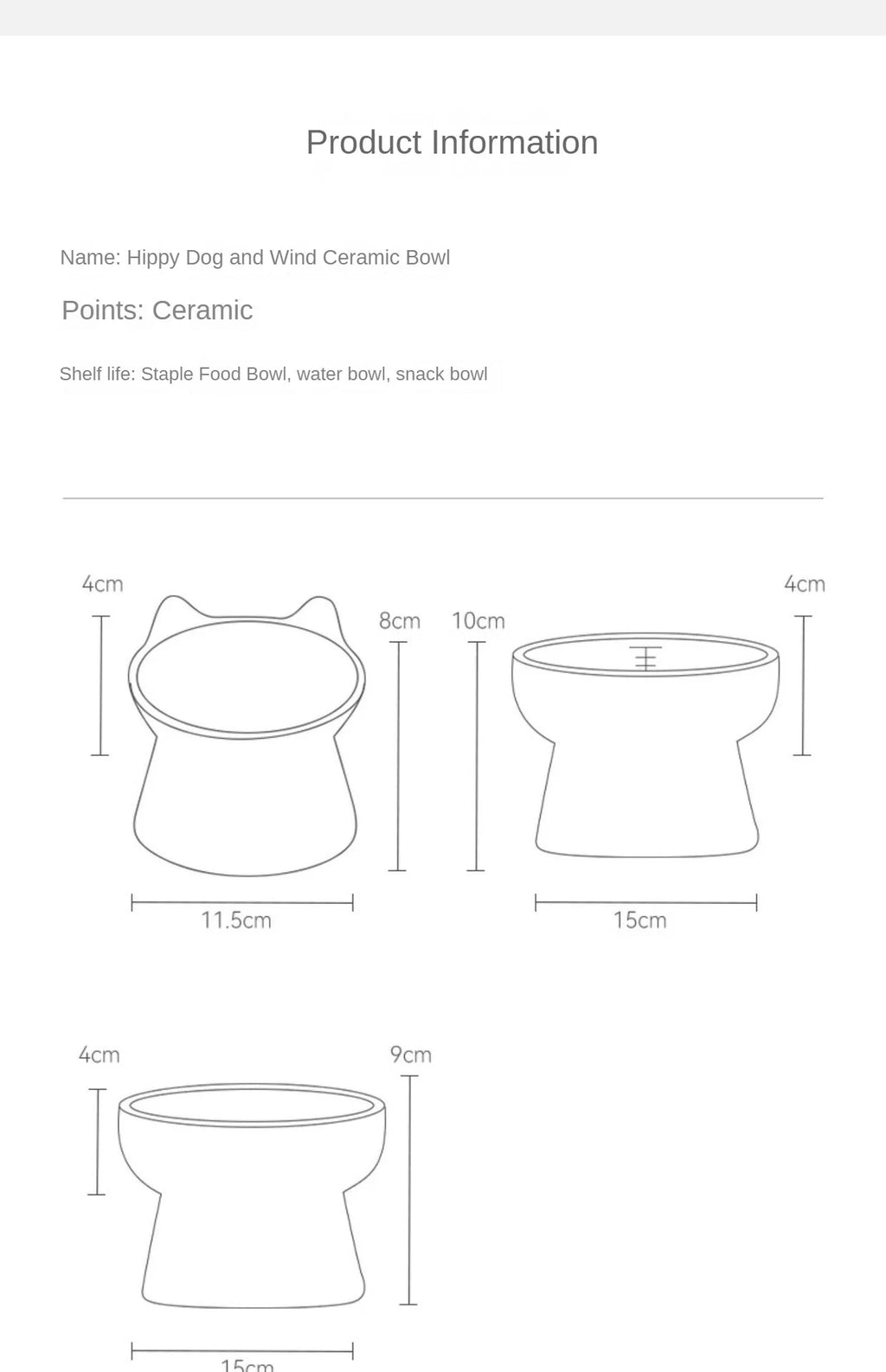 Japanese-Style Elevated Ceramic Double Cat Bowl