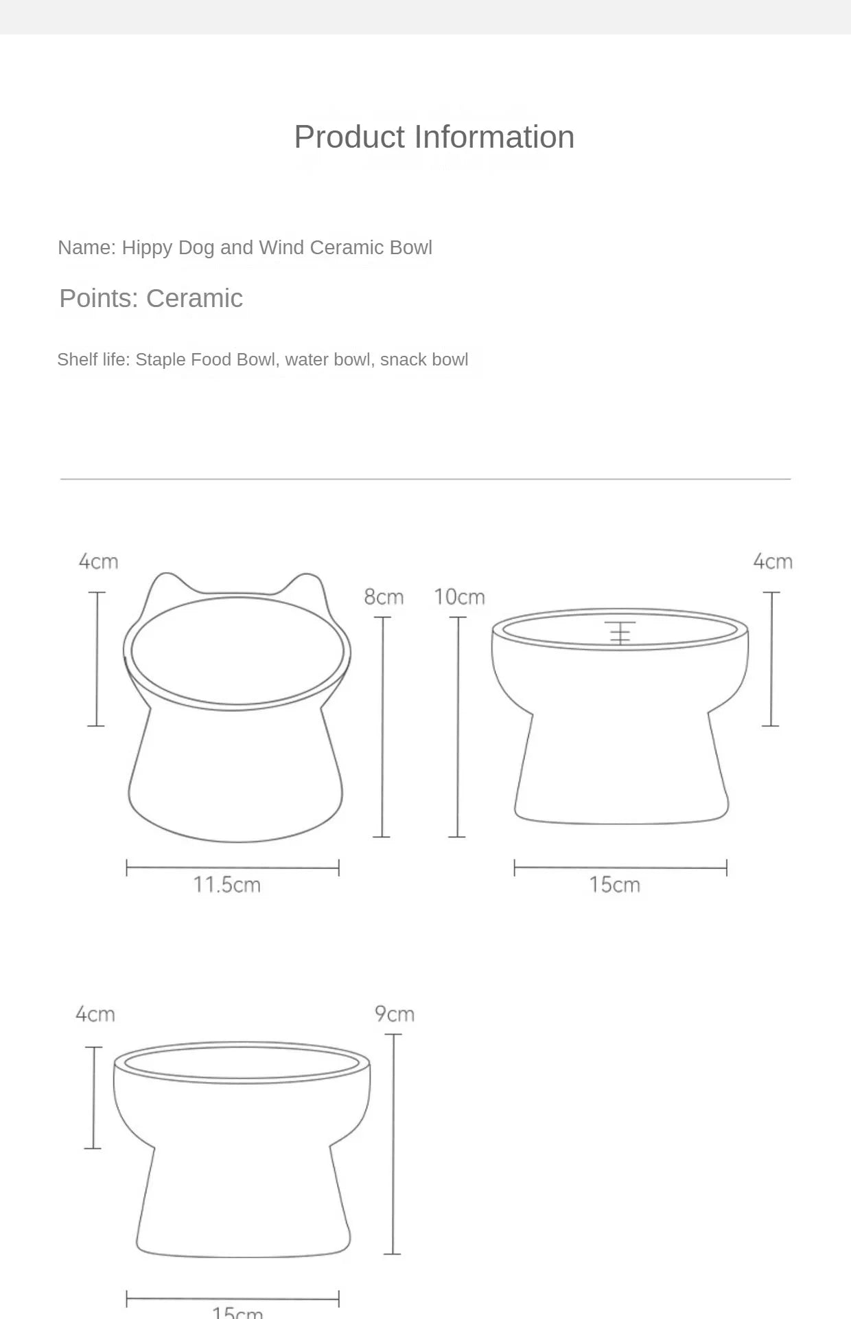 Japanese-Style Elevated Ceramic Double Cat Bowl