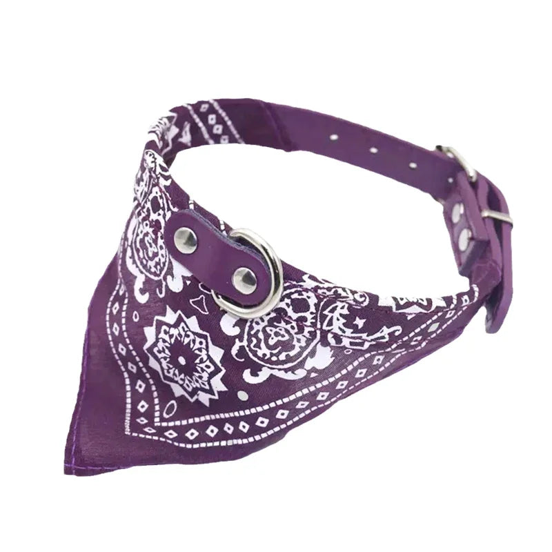 Printed Bandana Dog & Cat Collar (PU)