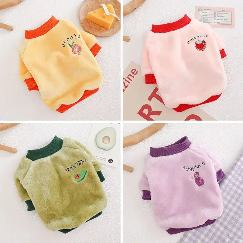 Cute Fruit Print Fleece Pet Jacket (Dog & Cat)