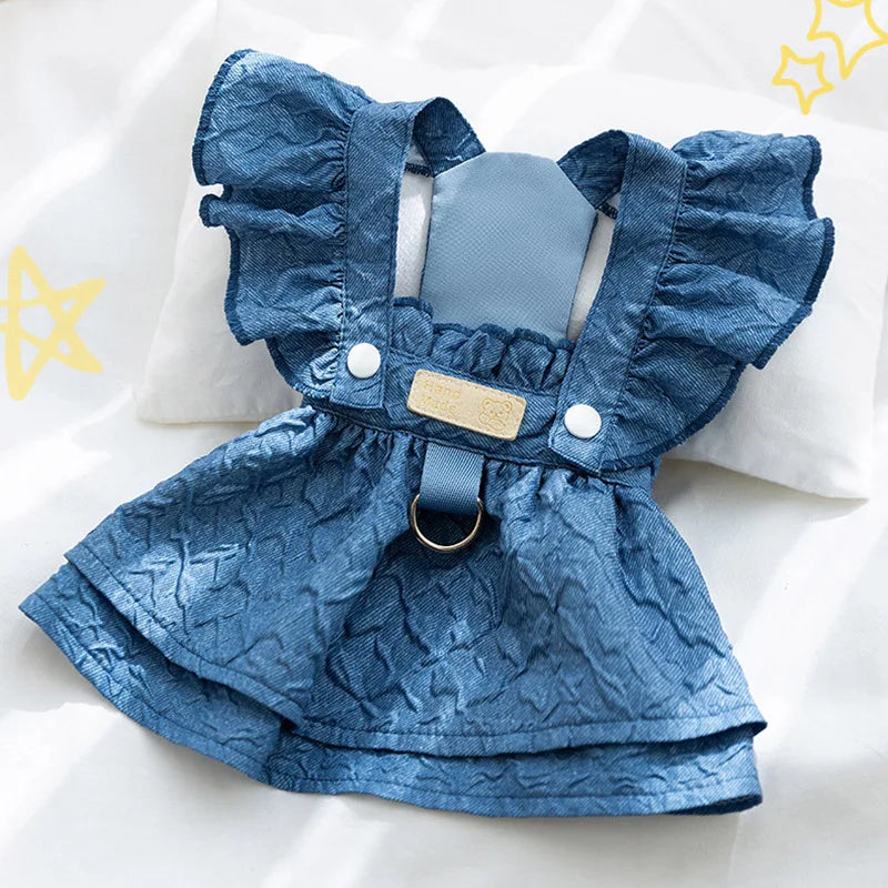 Denim Dog Dress with Leash Ring (Spring/Summer) 💙🐾