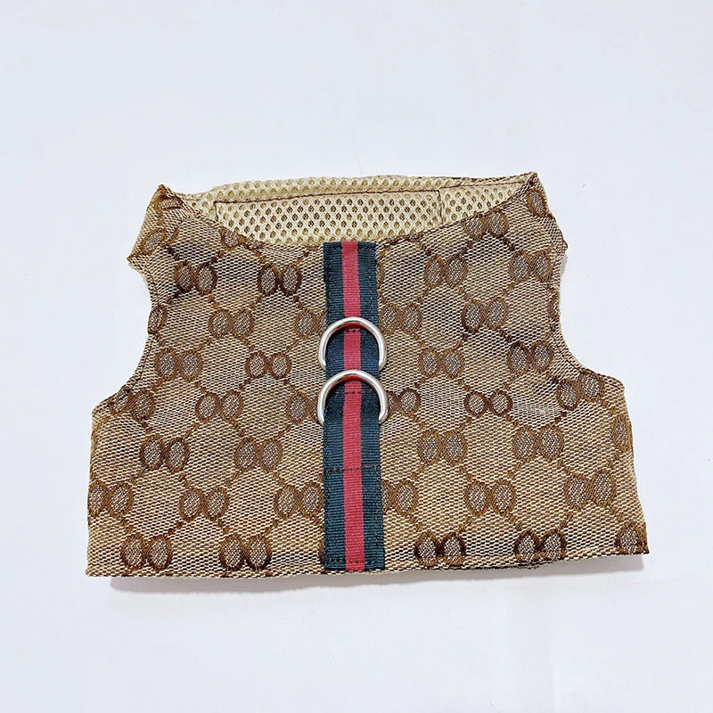 Pet Couple Clothing Designer Luxury Women Dog Dress Men Dog Chest Back Vest Puppy Clothes Beautiful Skirt Traction Rope Leash
