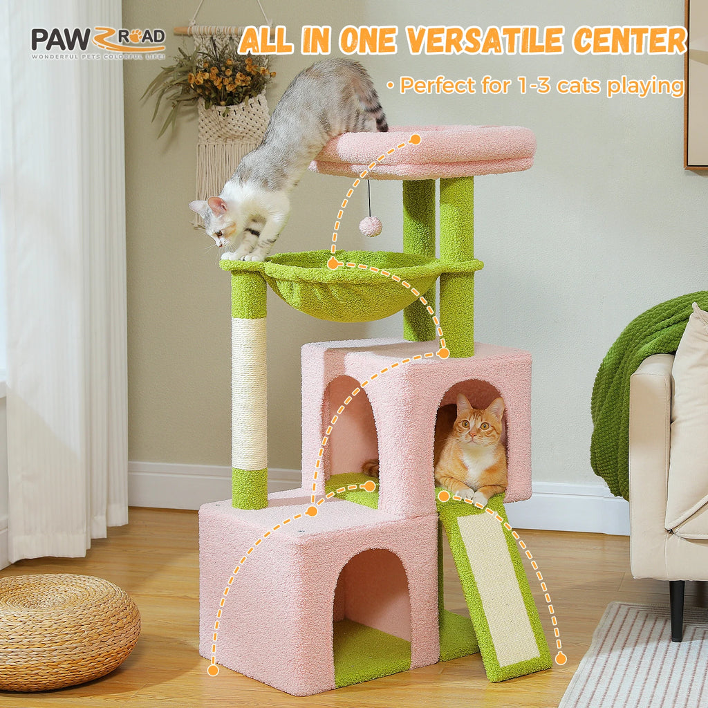 All-in-One Cozy Climbing & Resting Tower for Indoor Cats