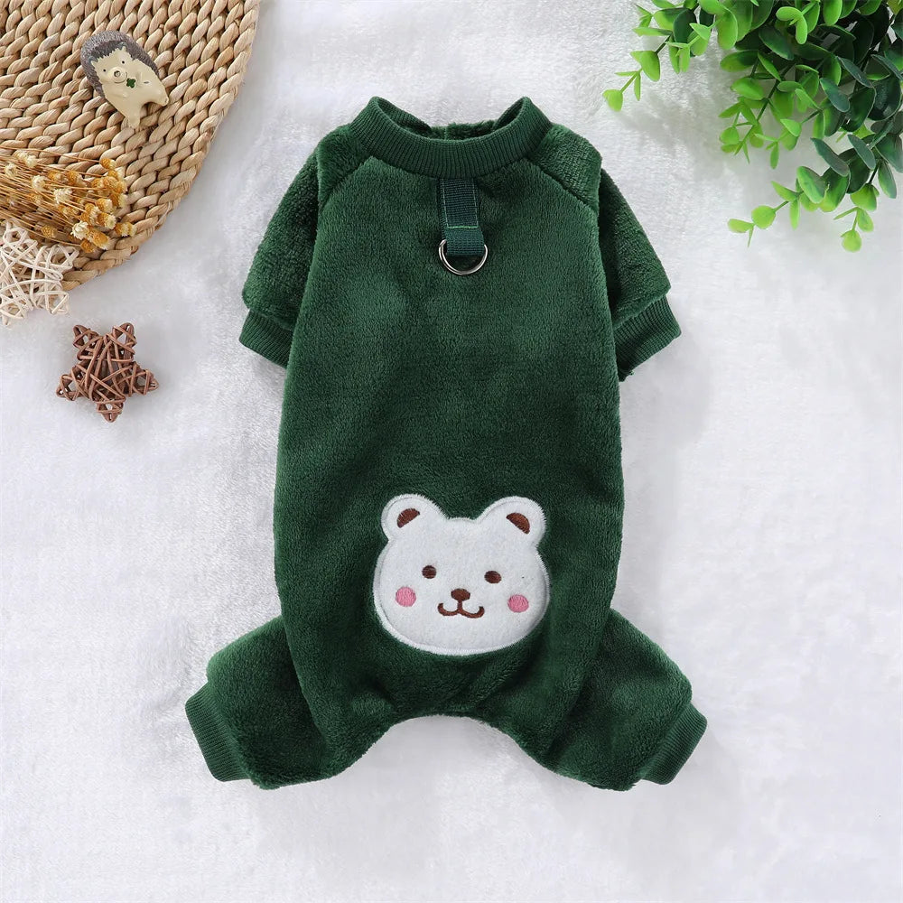 Cozy Bear Stripe Pet Jumpsuit
