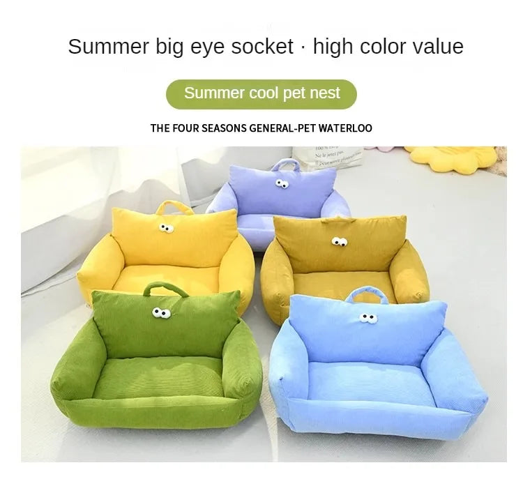 Mini Sofa Pet Bed (Cozy Linen Couch for Small Dogs & Cats) 🛋️🐾