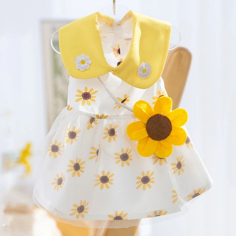 Sunflower Princess Mesh Dog Dress 🌼👗