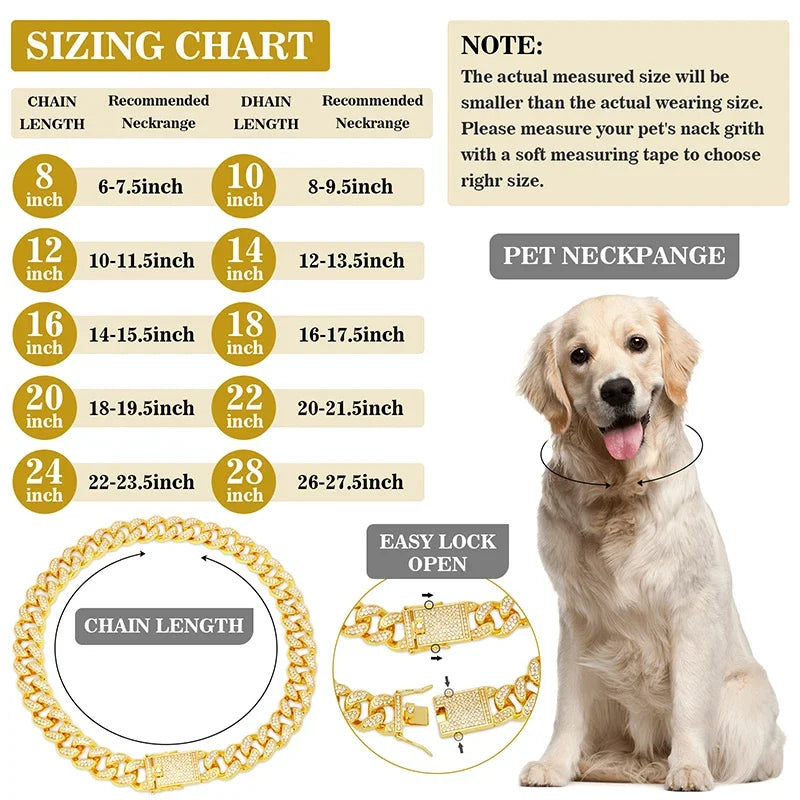 Diamond Cuban Chain Pet Necklace