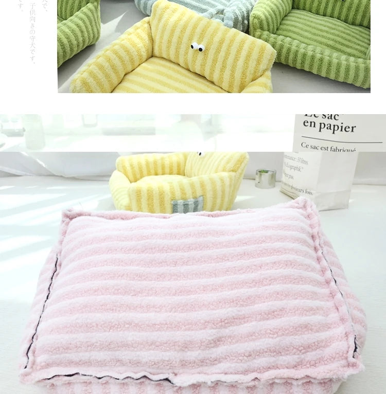 Mini Sofa Pet Bed (Cozy Linen Couch for Small Dogs & Cats) 🛋️🐾